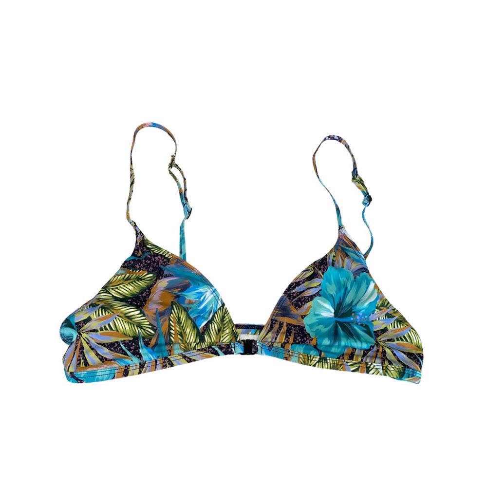 Out From Under Floral Tropical Bikini Top Large